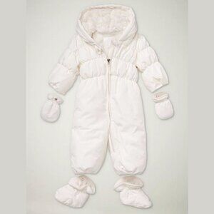 Baby Gap Warmest Puffer Snow Suit/ Snowsuit in Ivory Frost 0-6 mo NWT